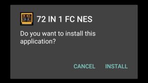 tap on Install to install 72 in 1 Game