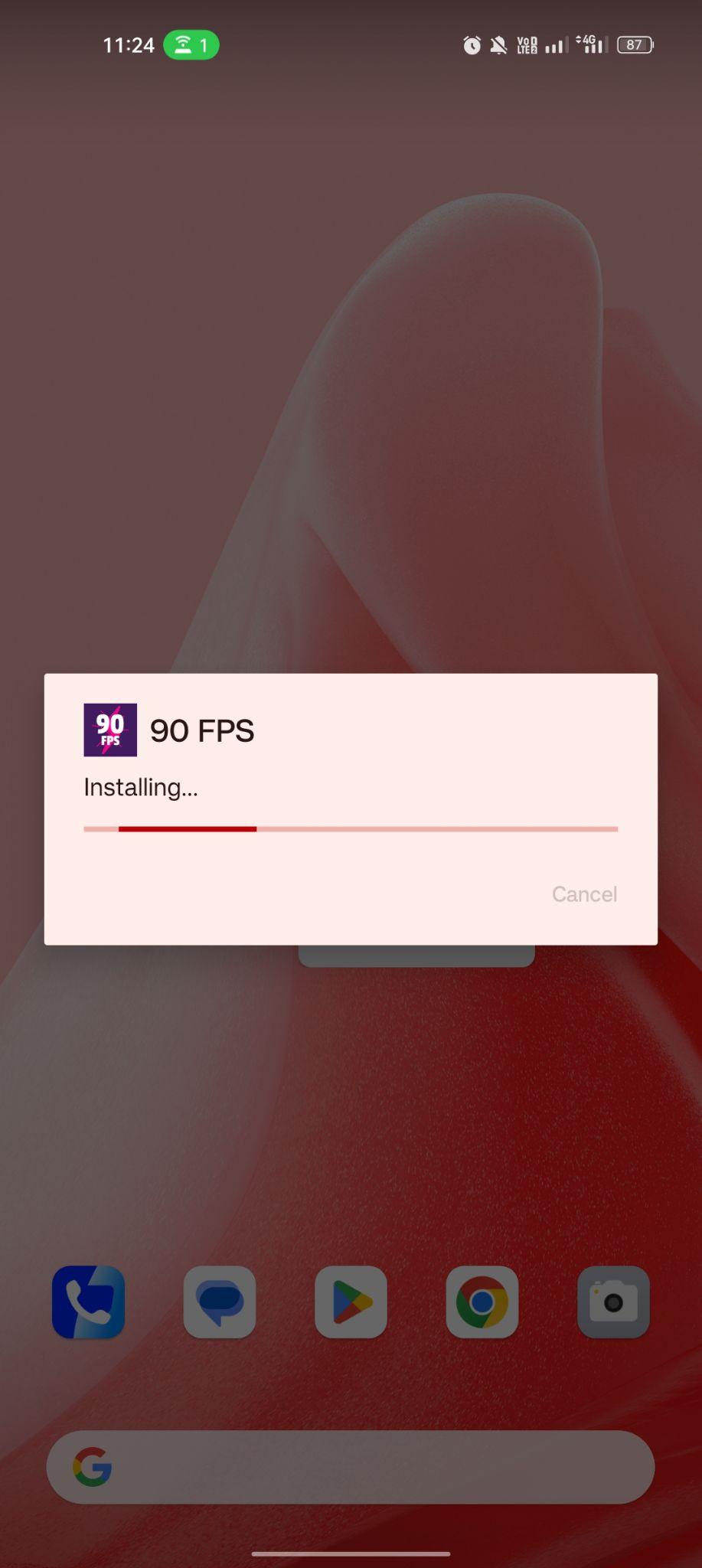 90 FPS apk installing