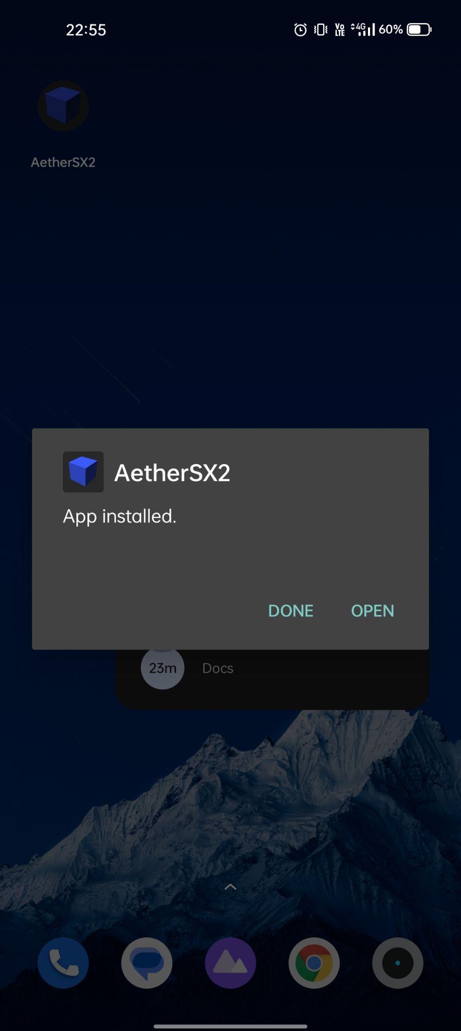 AetherSX2 apk installed