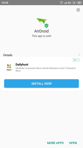AirDroid Apk installed