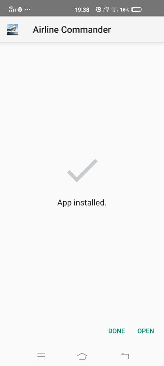 Airline Commander Mod Apk installed