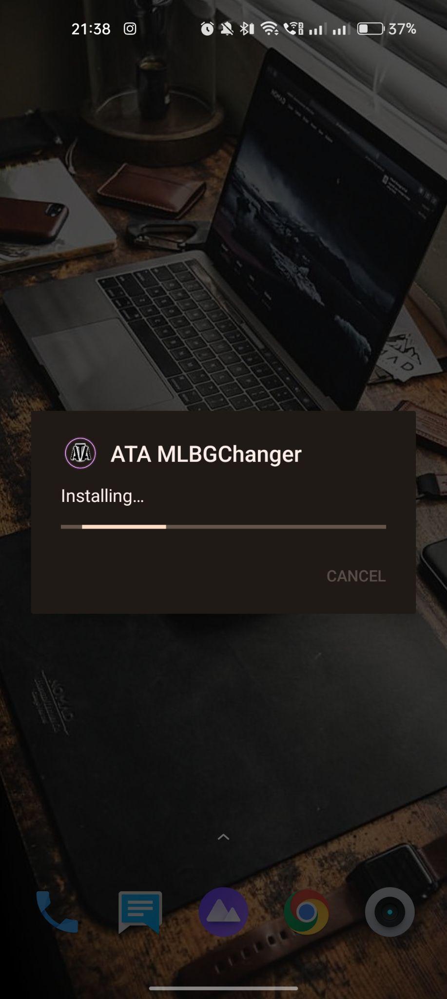 ATA MLBG Changer apk installing