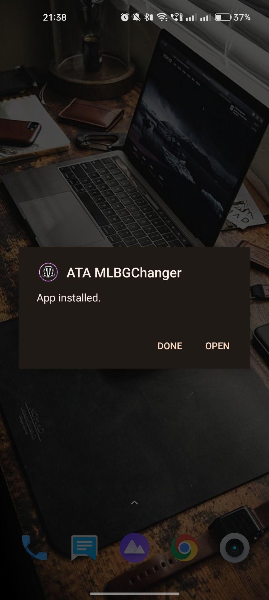 ATA MLBG Changer apk installed