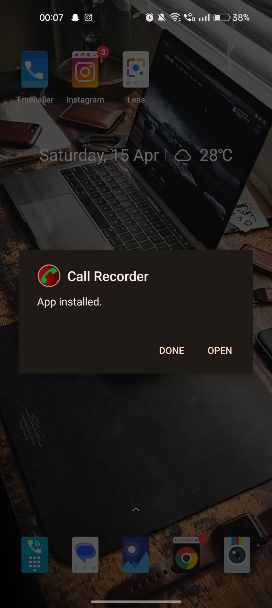 Automatic Call Recorder apk installed