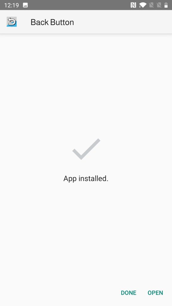 back button installed