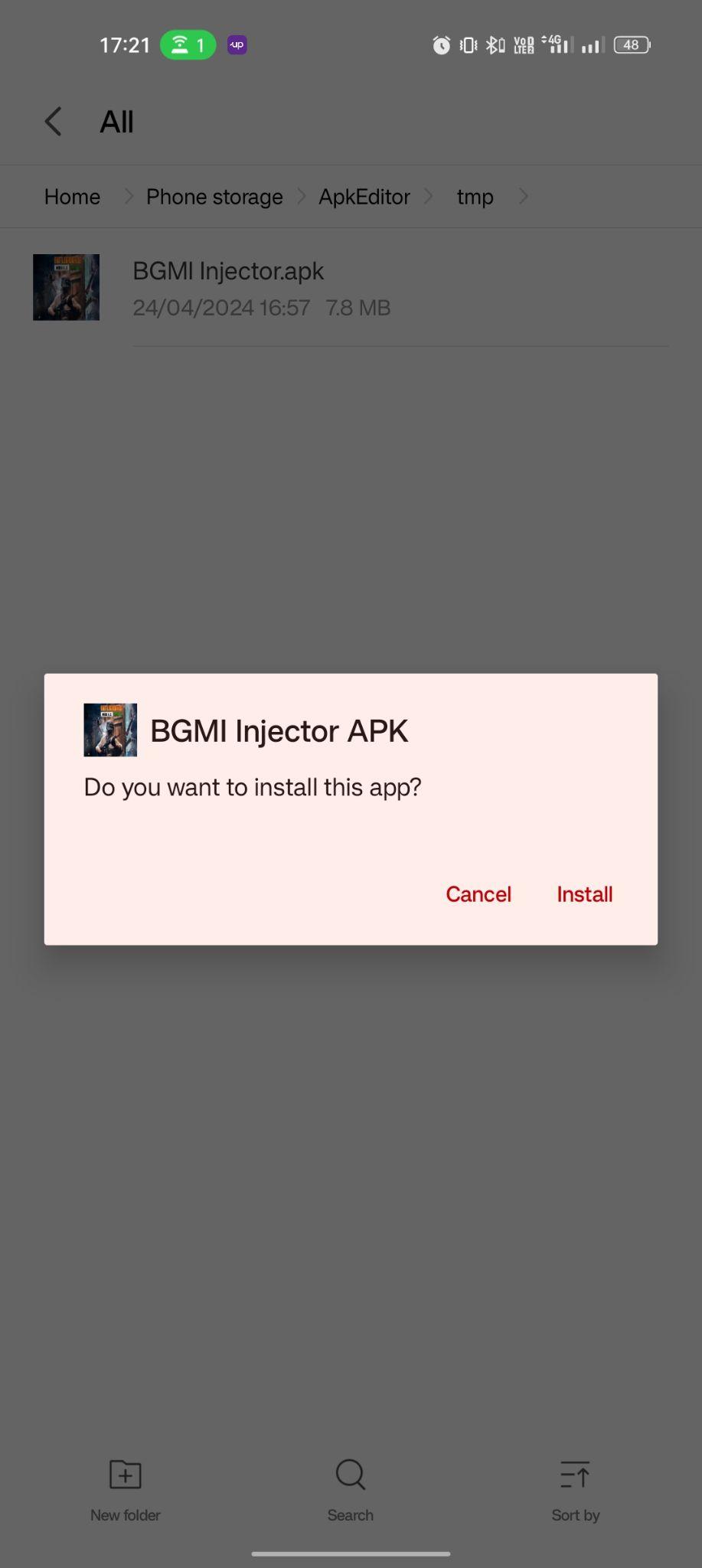 click on install