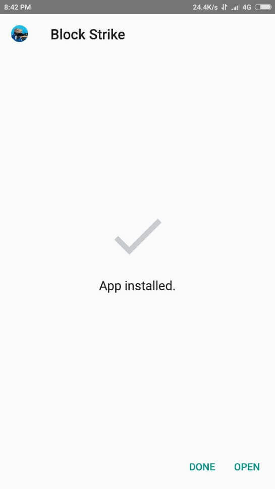 Block Strike Apk installed