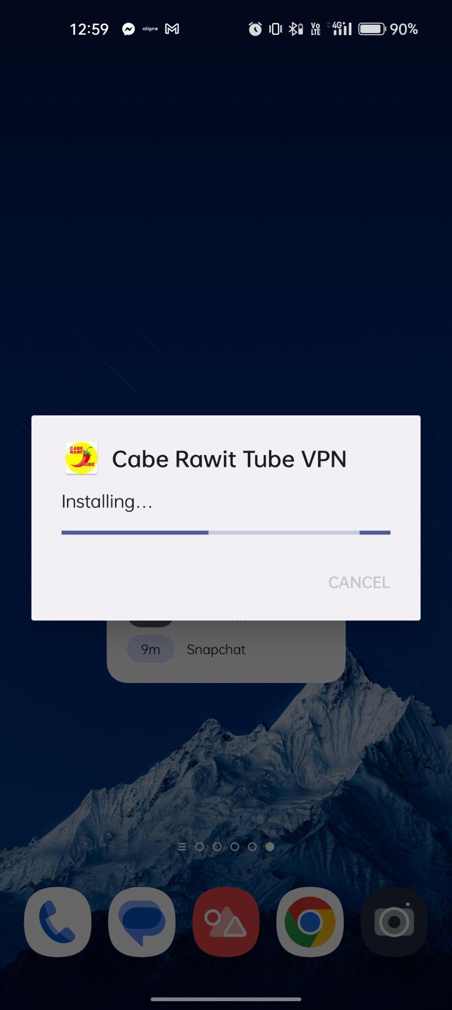 Cabe Rawit apk installing