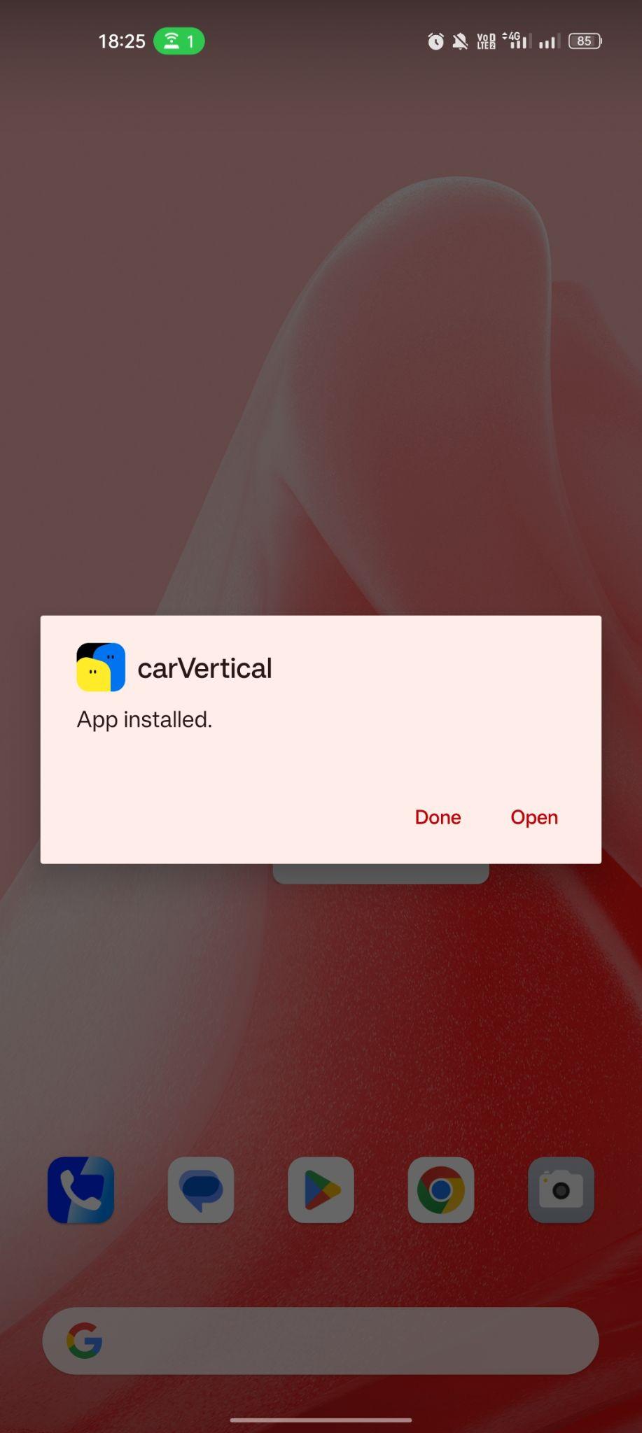 carVertical apk installed