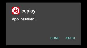 CcPlay successfully installed