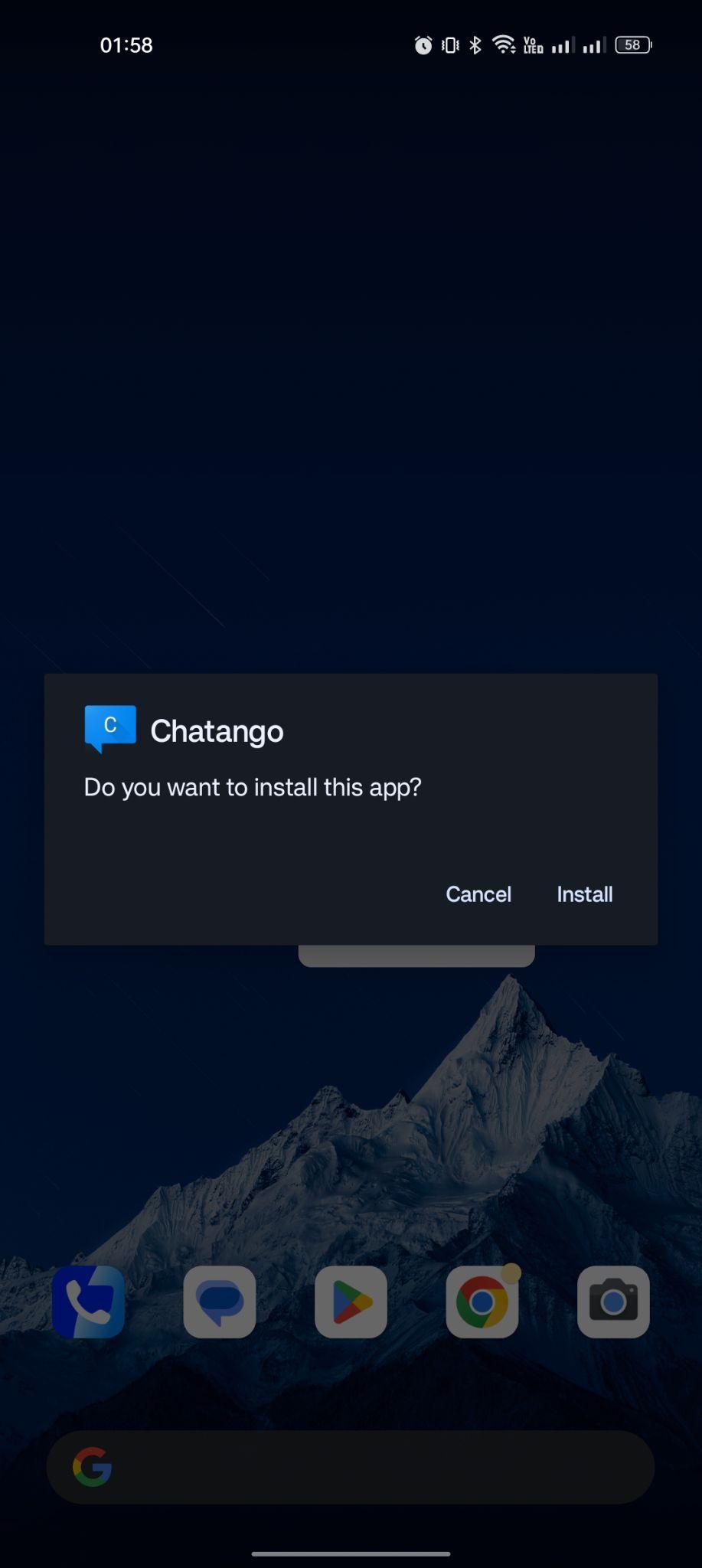 click on install