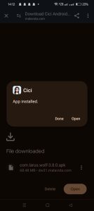 Cici apk installed