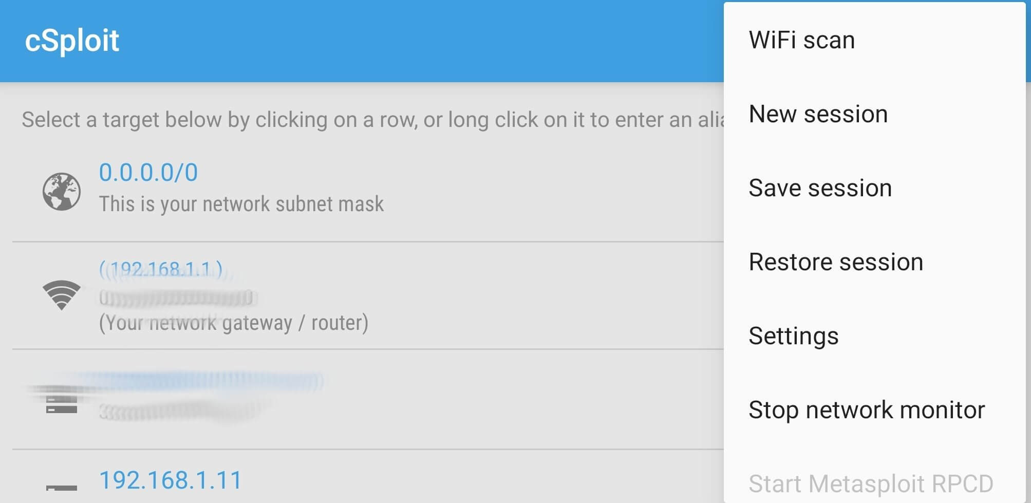 cSploit screenshot 1