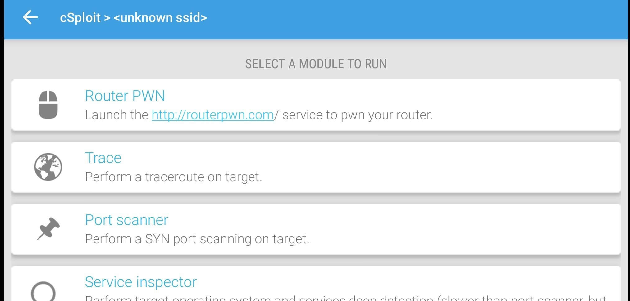 cSploit screenshot 1
