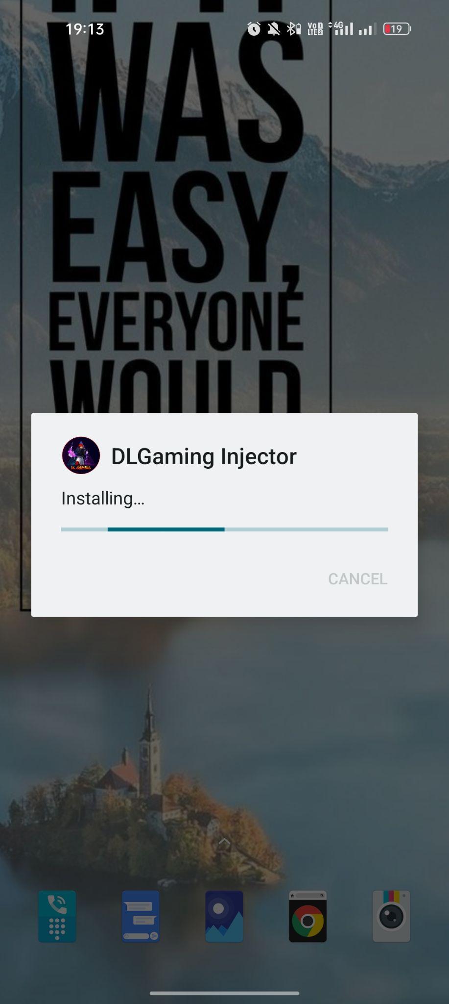 DL Gaming Injector apk installing