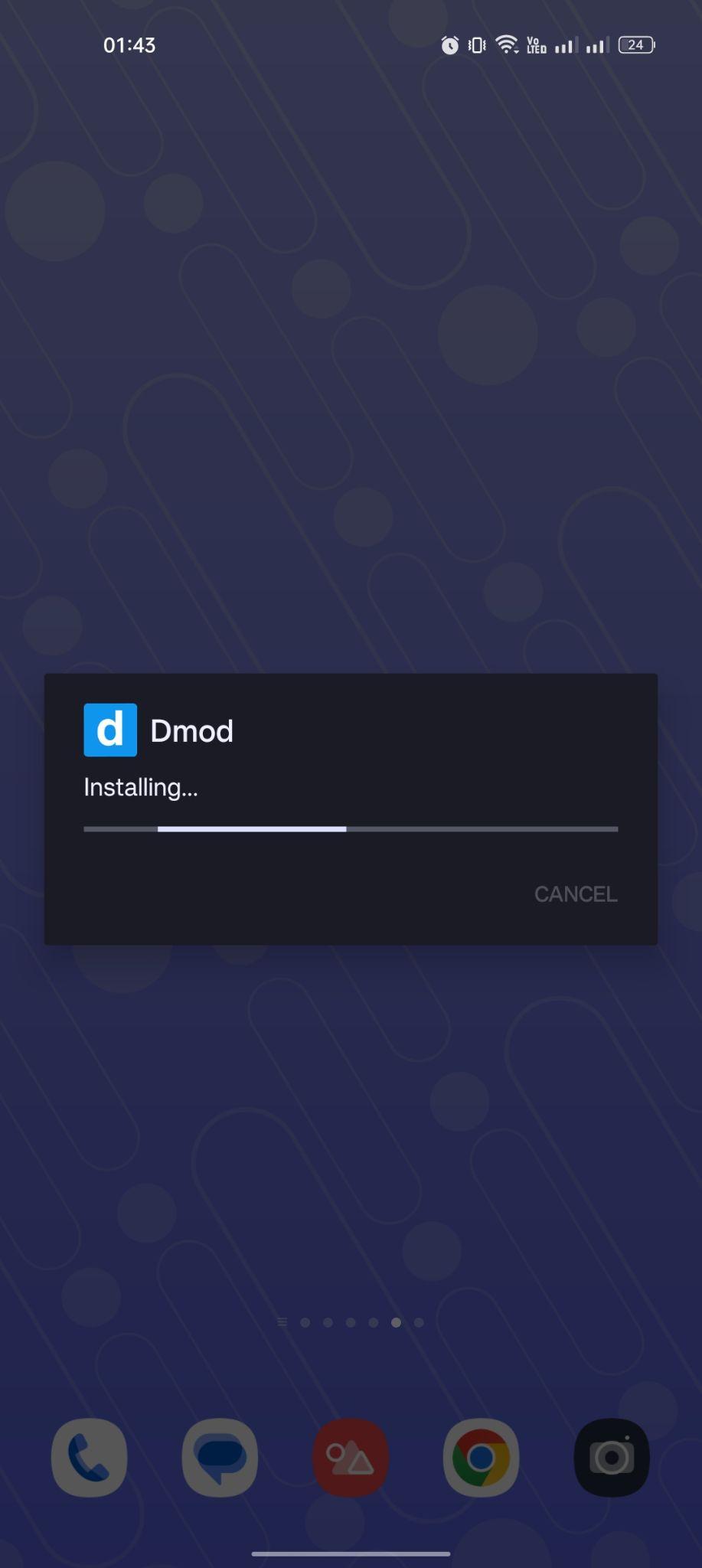 Dmod apk installing