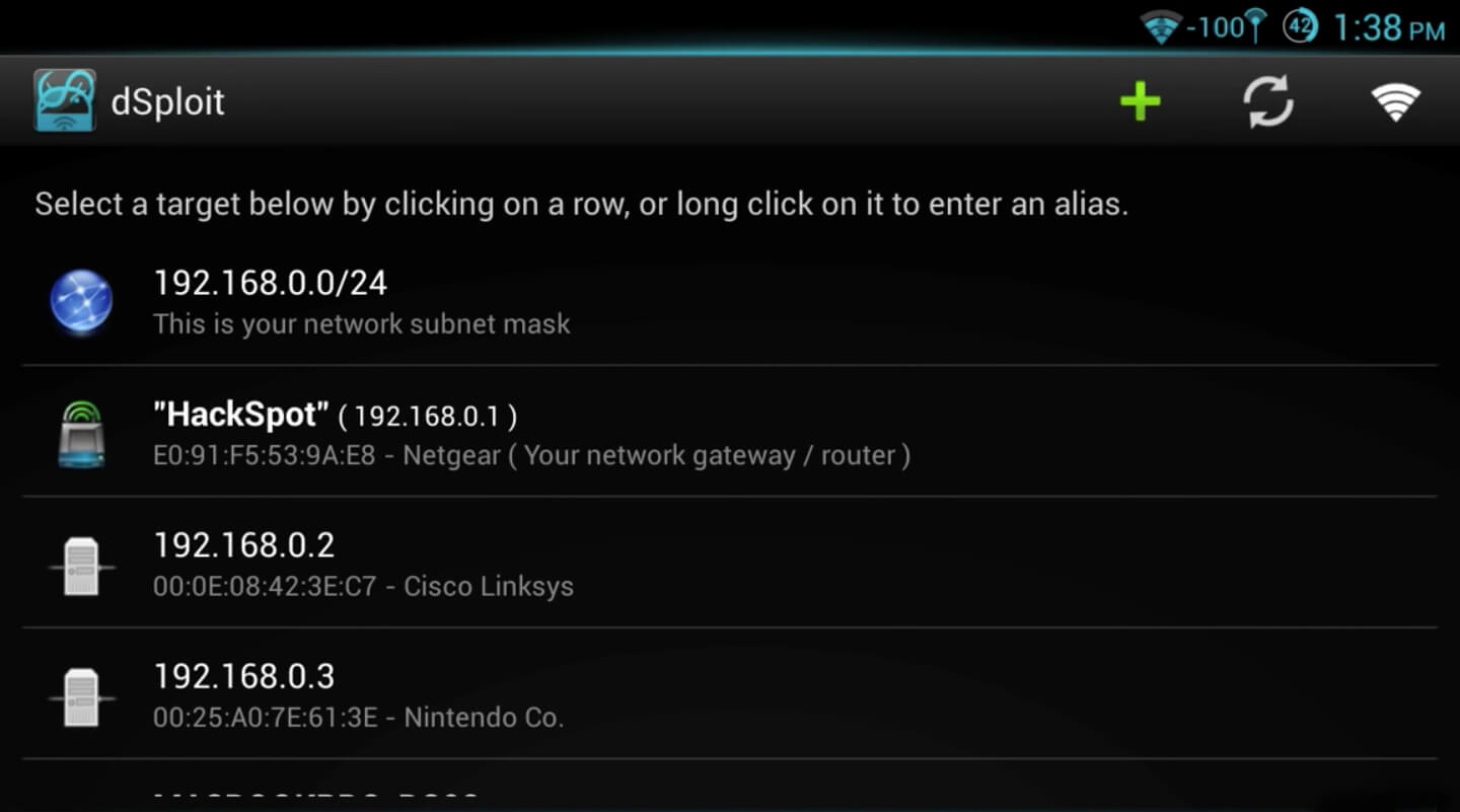 dSploit screenshot 1