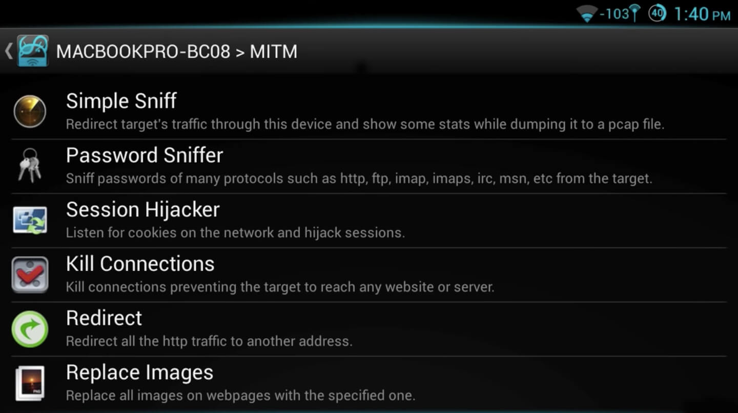 dSploit screenshot 1