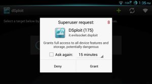 grant dSploit super user permission
