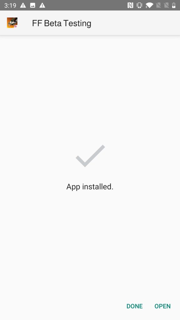 FF Beta Testing installed