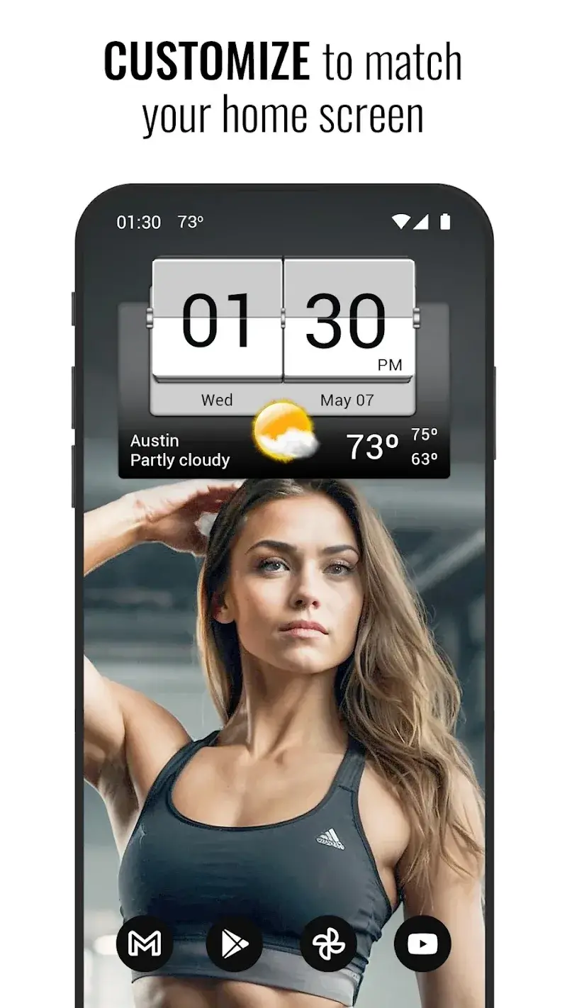 3D Flip Clock & Weather screenshot 1