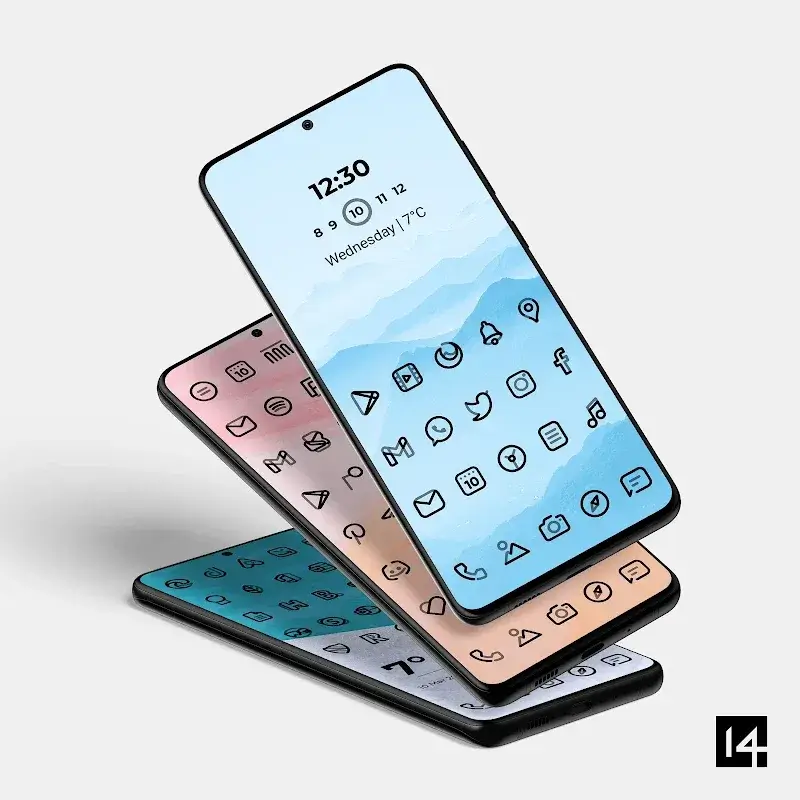 Aline Black: linear icon pack screenshot 1
