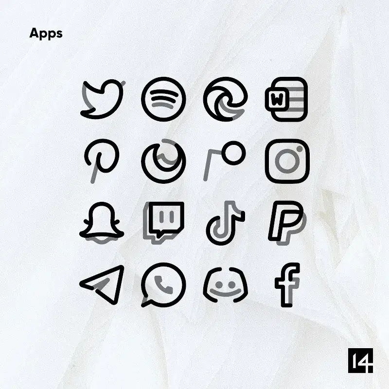 Aline Black: linear icon pack screenshot 1