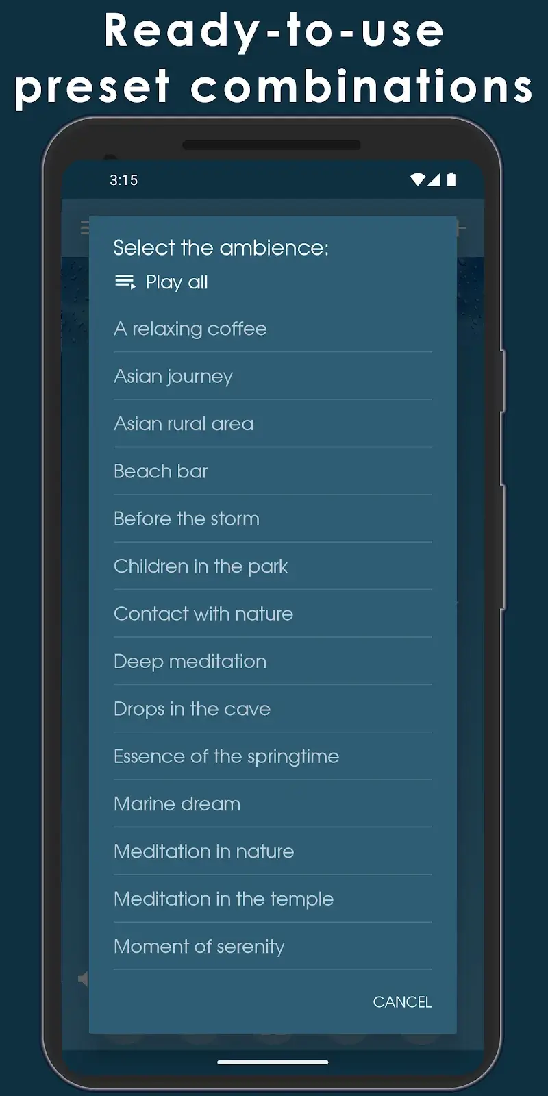 Ambience: sleep sounds screenshot 1