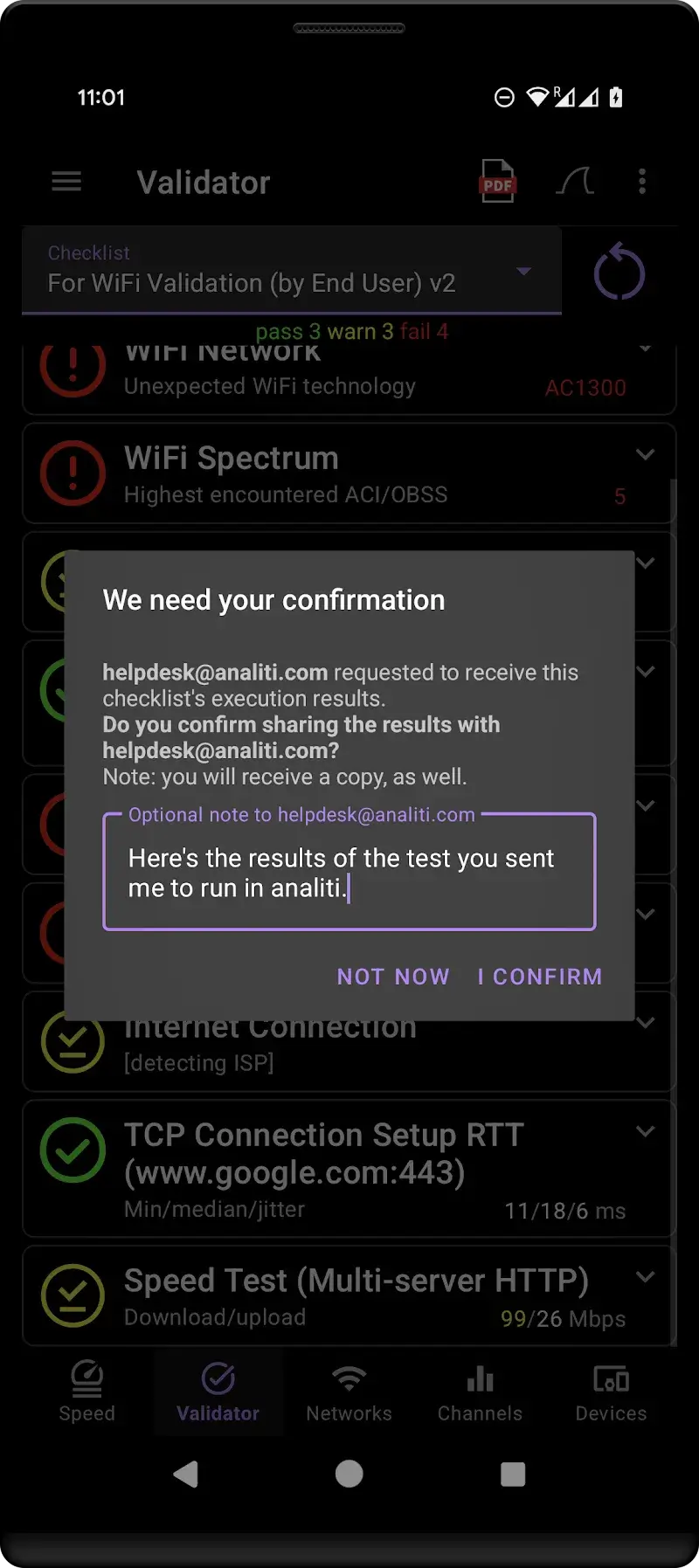 Speed Test WiFi Analyzer - analiti screenshot 1