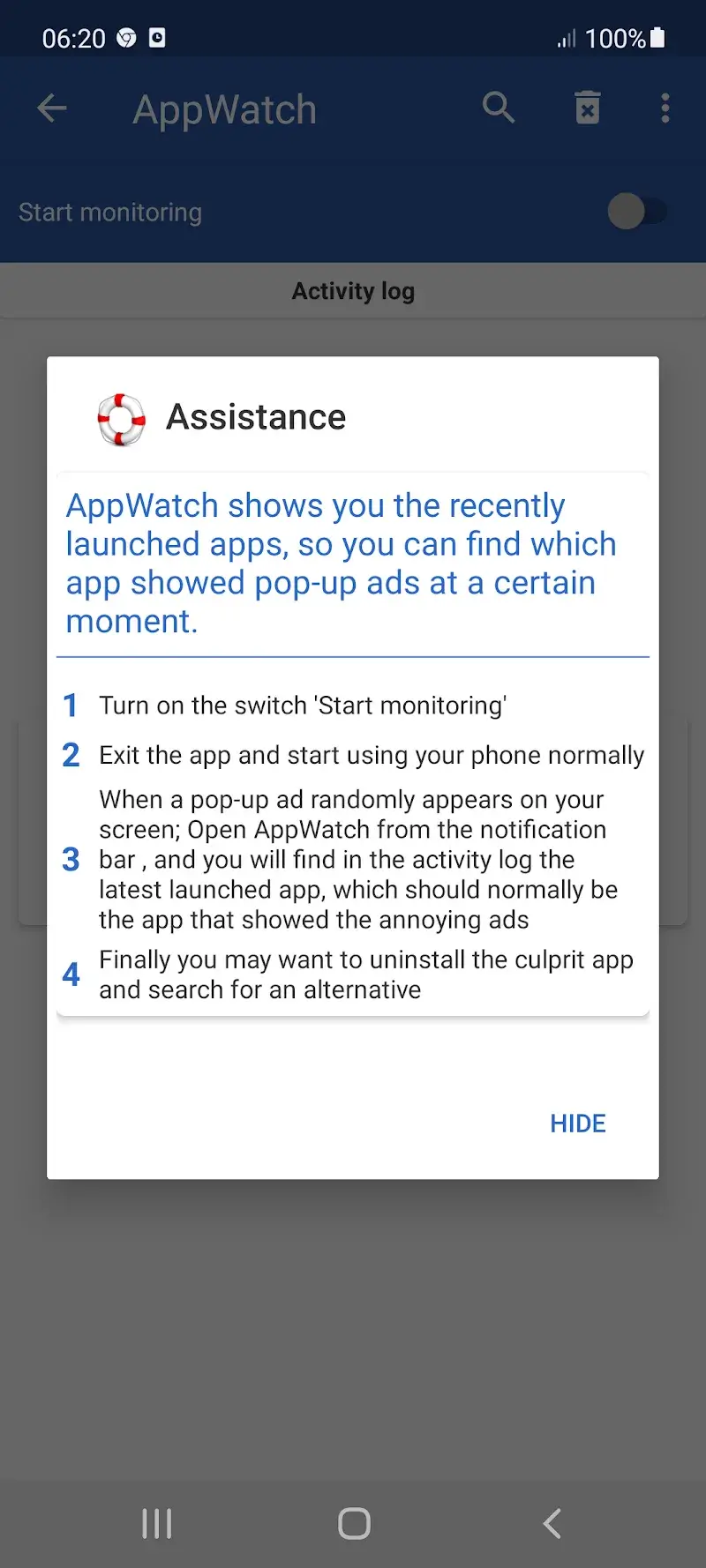 Appwatch screenshot 1