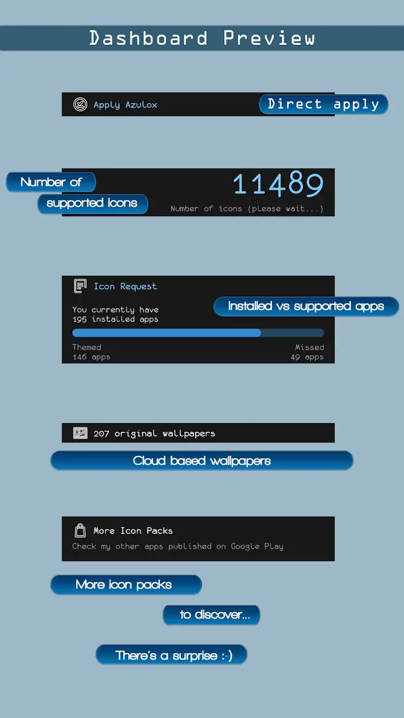 Azulox Icon Pack - Dark mode screenshot 1