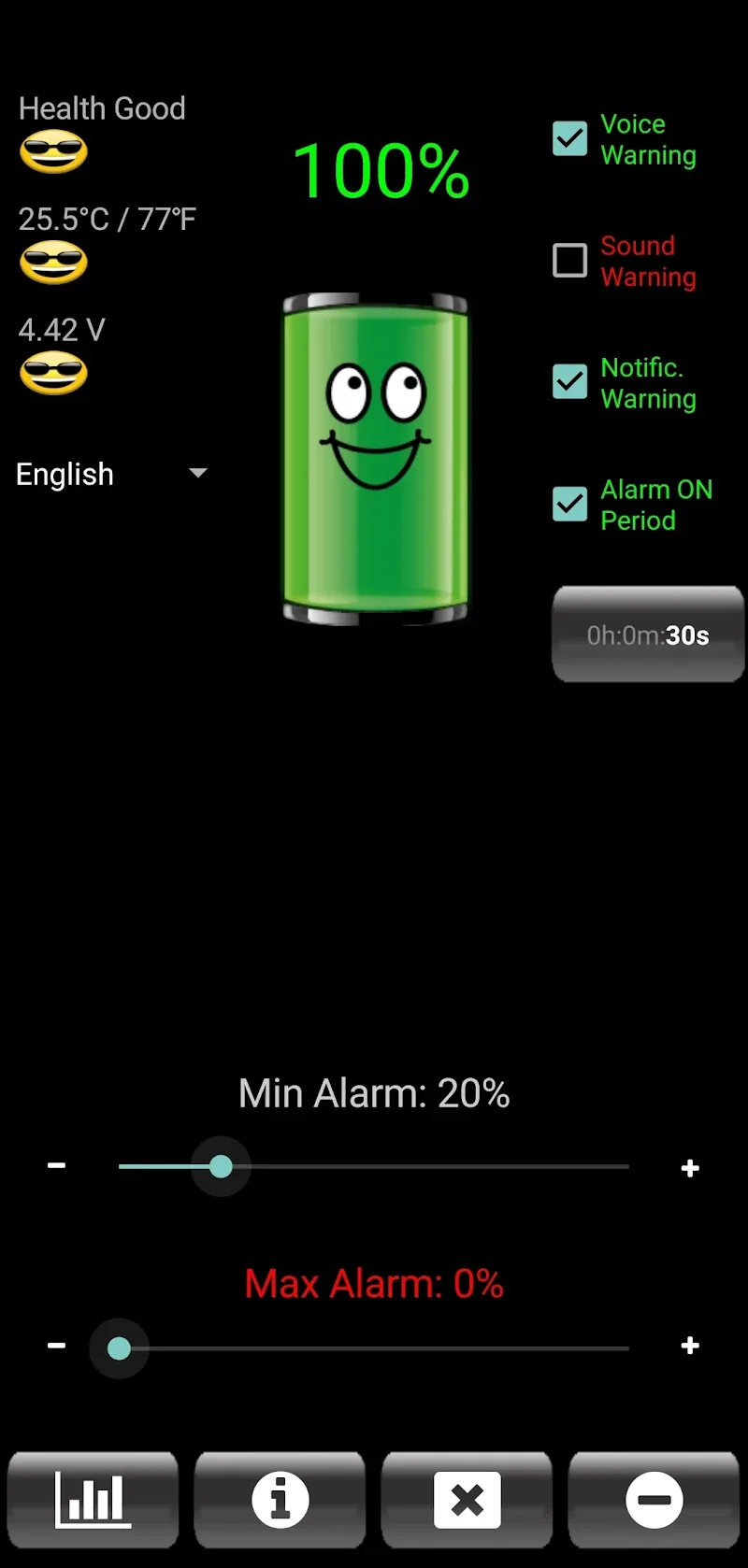 Battery Alarm PRO screenshot 1