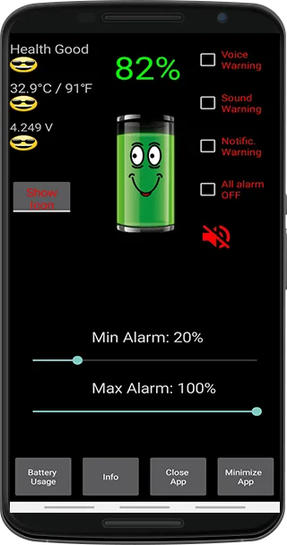 Battery Alarm PRO screenshot 1