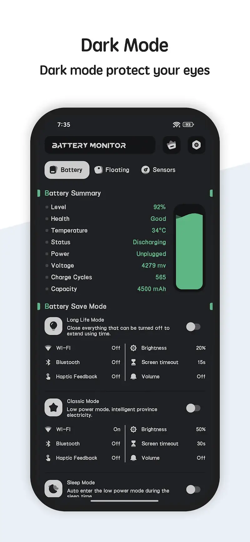Battery manager and monitor (Battery Monitor) screenshot 1