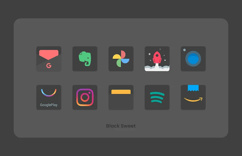 Black Sweet - Icon Pack screenshot 1