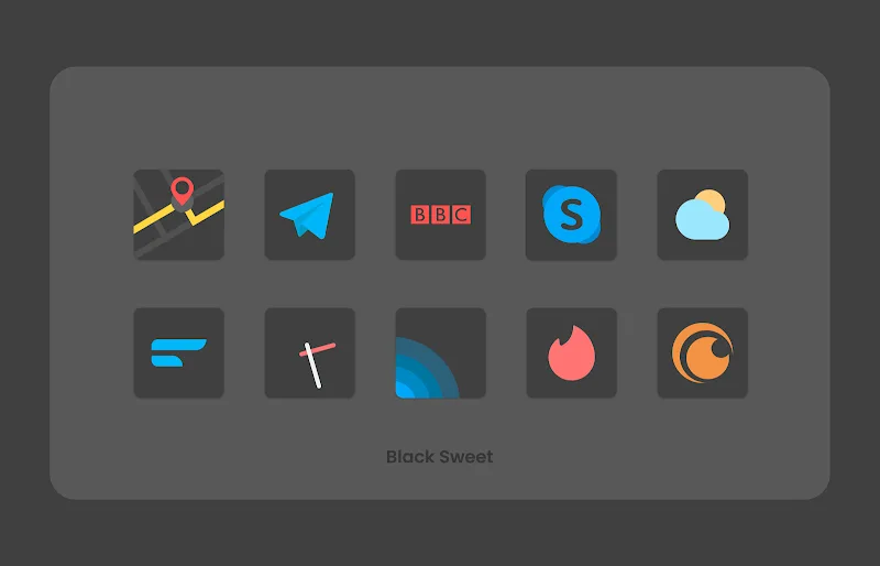 Black Sweet - Icon Pack screenshot 1