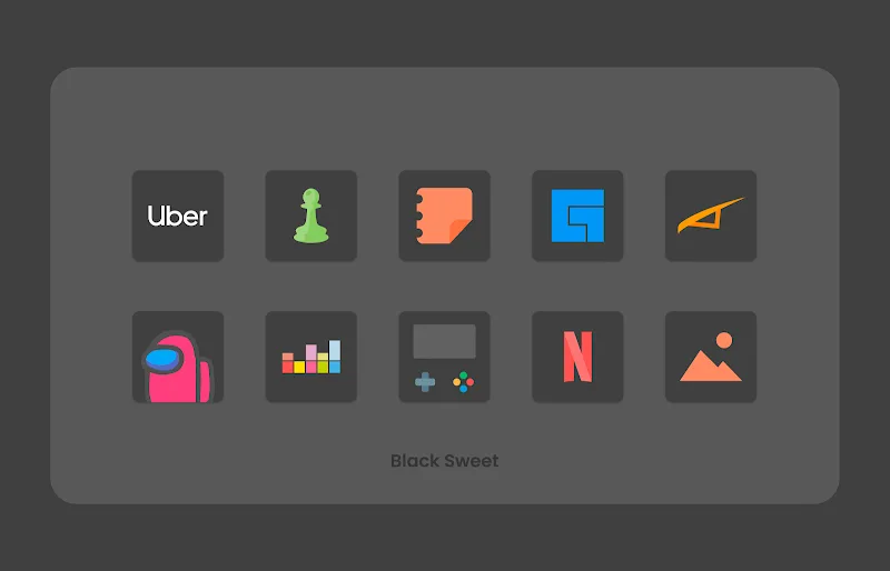 Black Sweet - Icon Pack screenshot 1