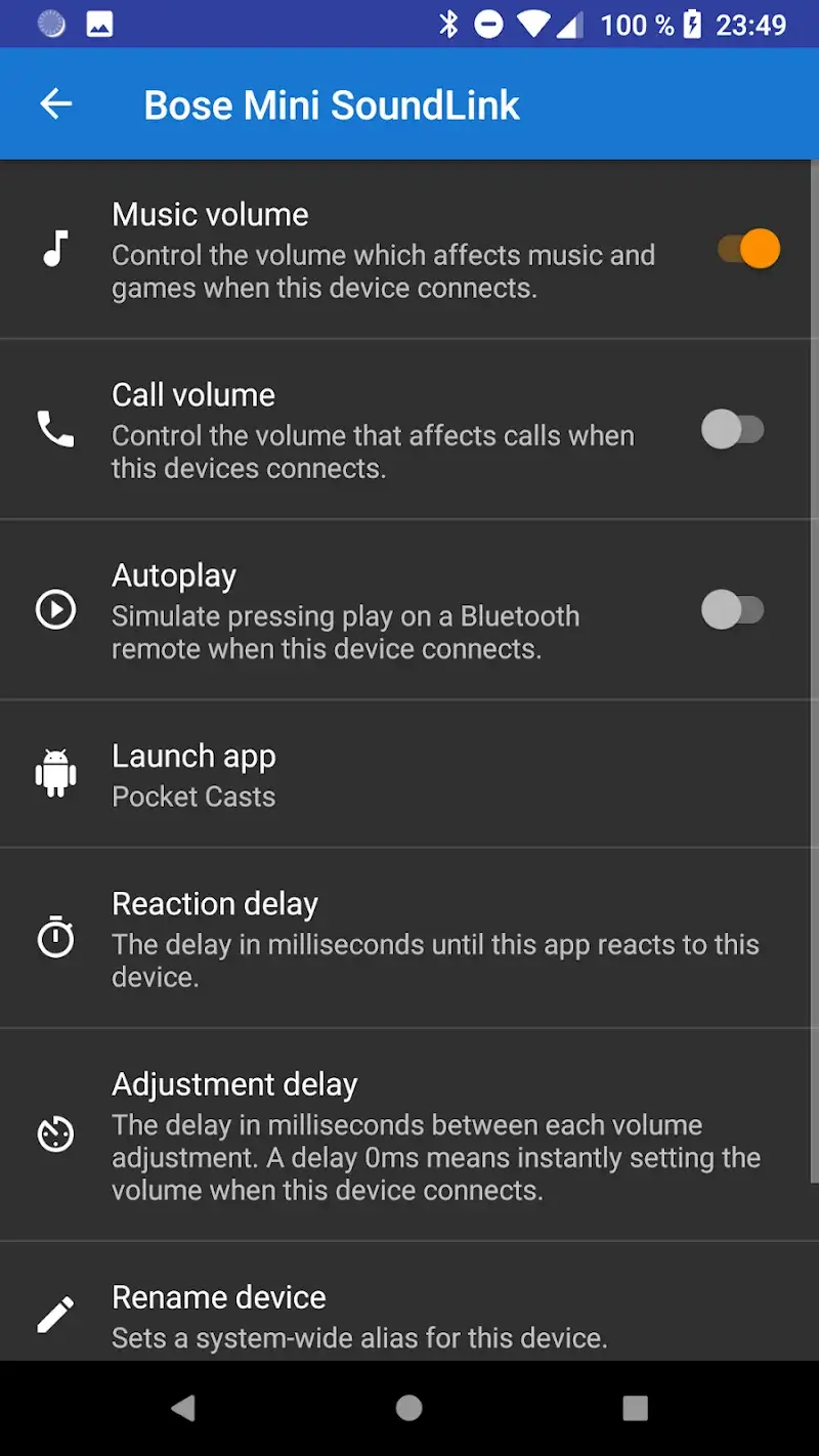 Bluetooth Volume Manager screenshot 1