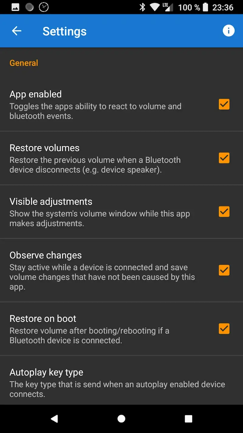 Bluetooth Volume Manager screenshot 1
