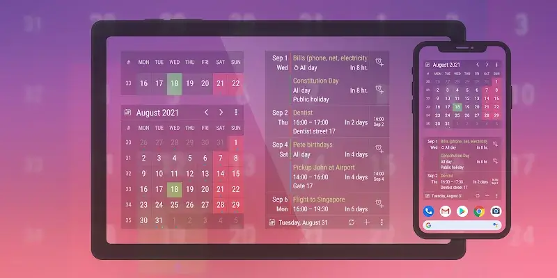 Calendar Widget screenshot 1