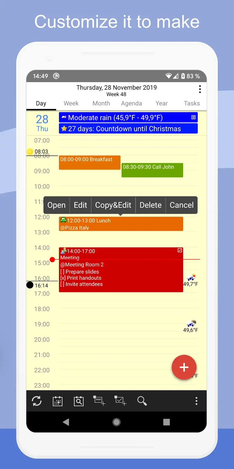CalenGoo - Calendar and Tasks screenshot 1