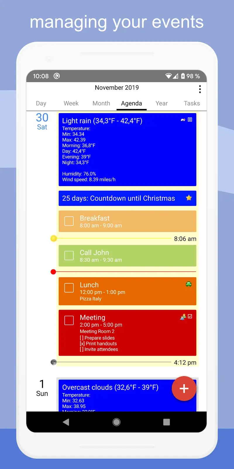 CalenGoo - Calendar and Tasks screenshot 1