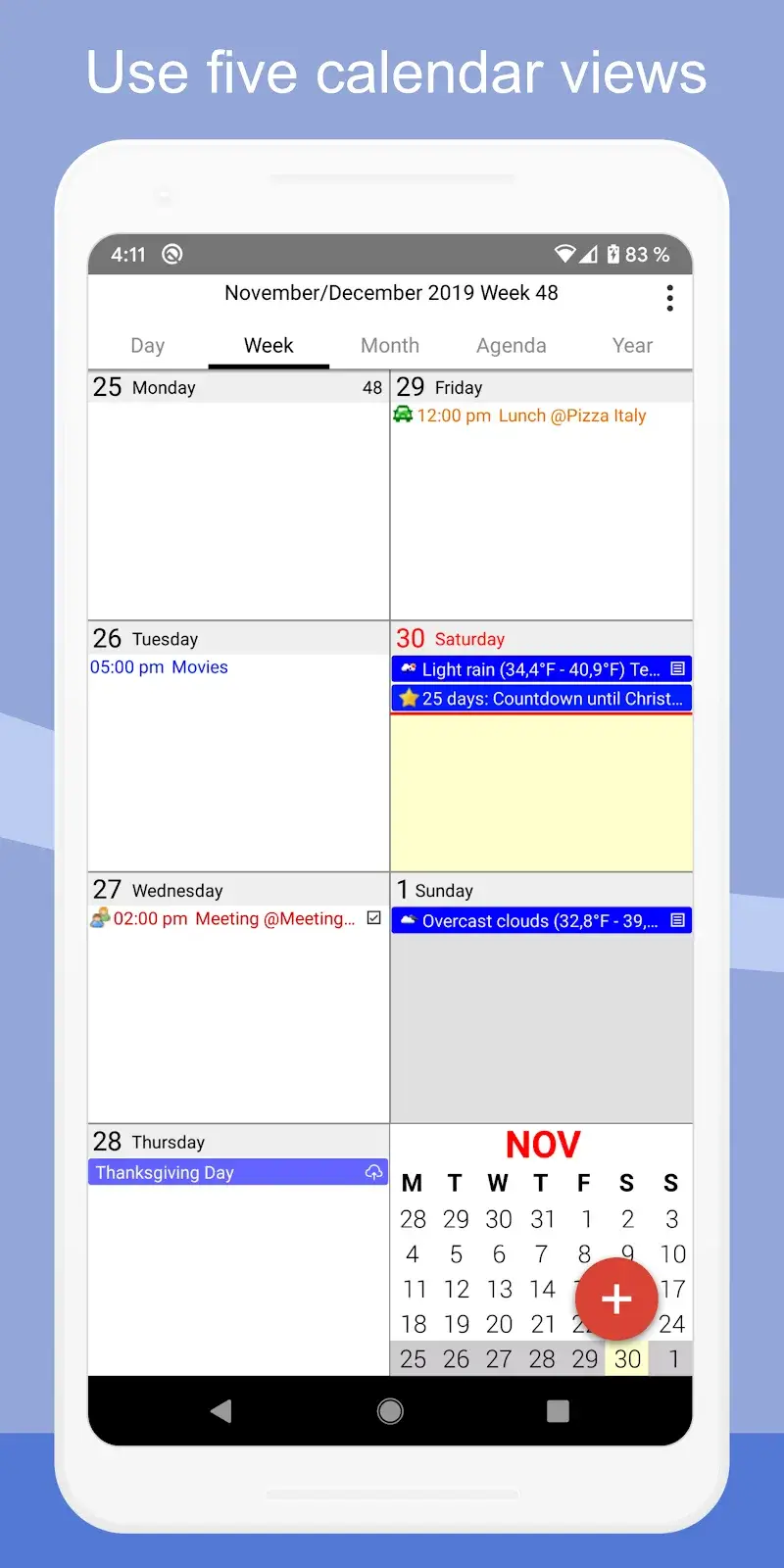 CalenGoo - Calendar and Tasks screenshot 1