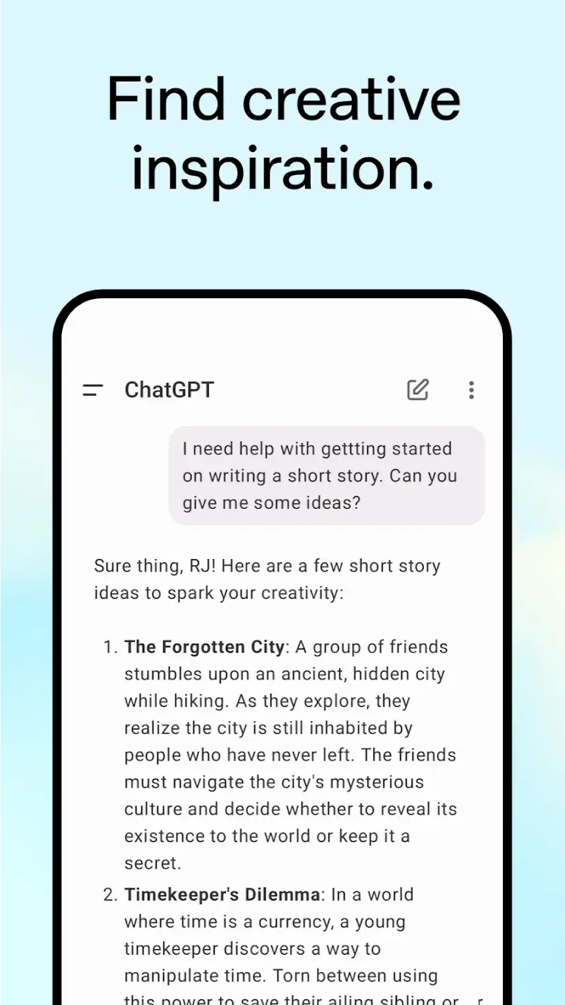 ChatGPT screenshot 1
