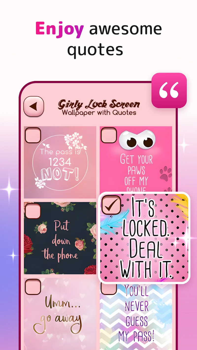 Cute Lock Screen & Wallpapers screenshot 1