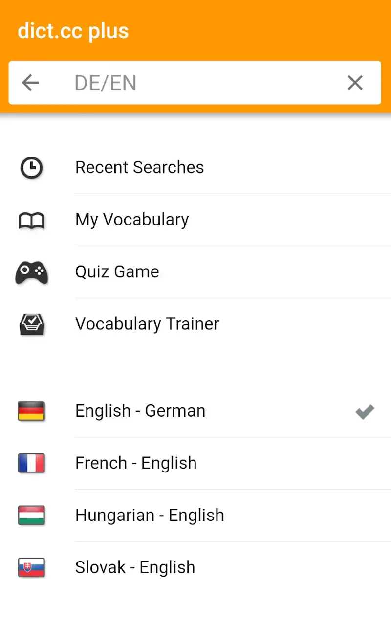 dict.cc+ dictionary screenshot 1