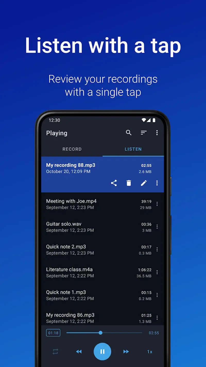 Easy Voice Recorder Pro screenshot 1