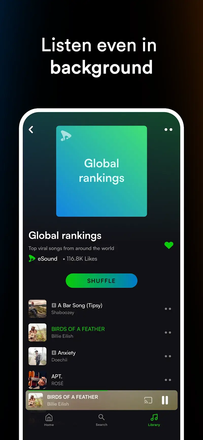 eSound: MP3 Music Player App screenshot 1