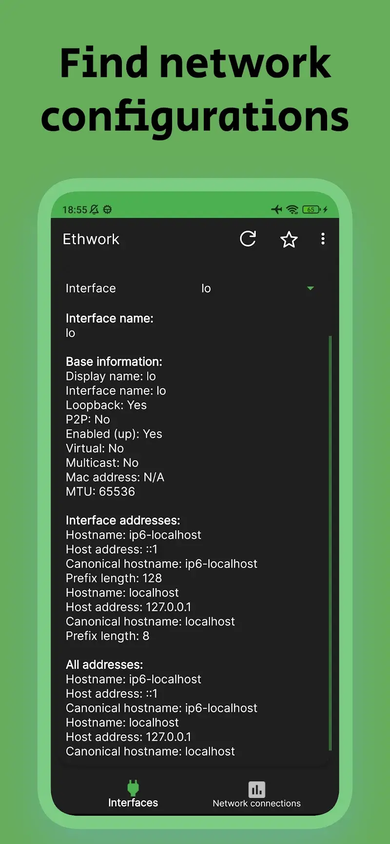 Ethwork: Netstat & Interfaces screenshot 1