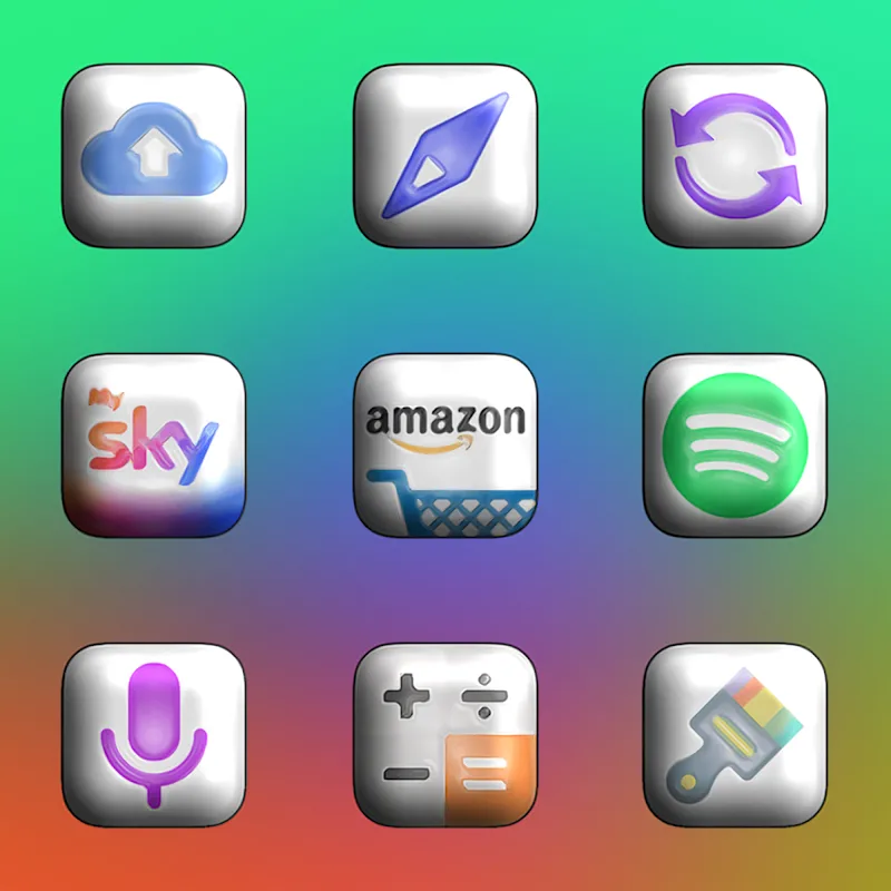 Glossy 3D - Icon Pack screenshot 1